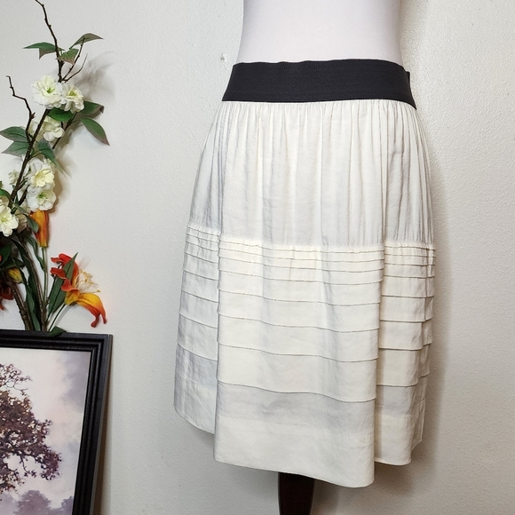 Theory Zelia Linen Blend Tiered Skirt Summer Office Lightweight Luxury Classic - Picture 8 of 14